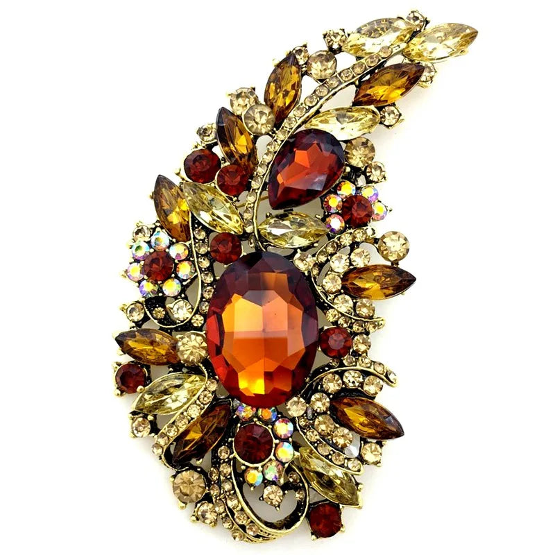 Brosche Blume Kristall Perle Luxus Anzug Party Bankett Damen