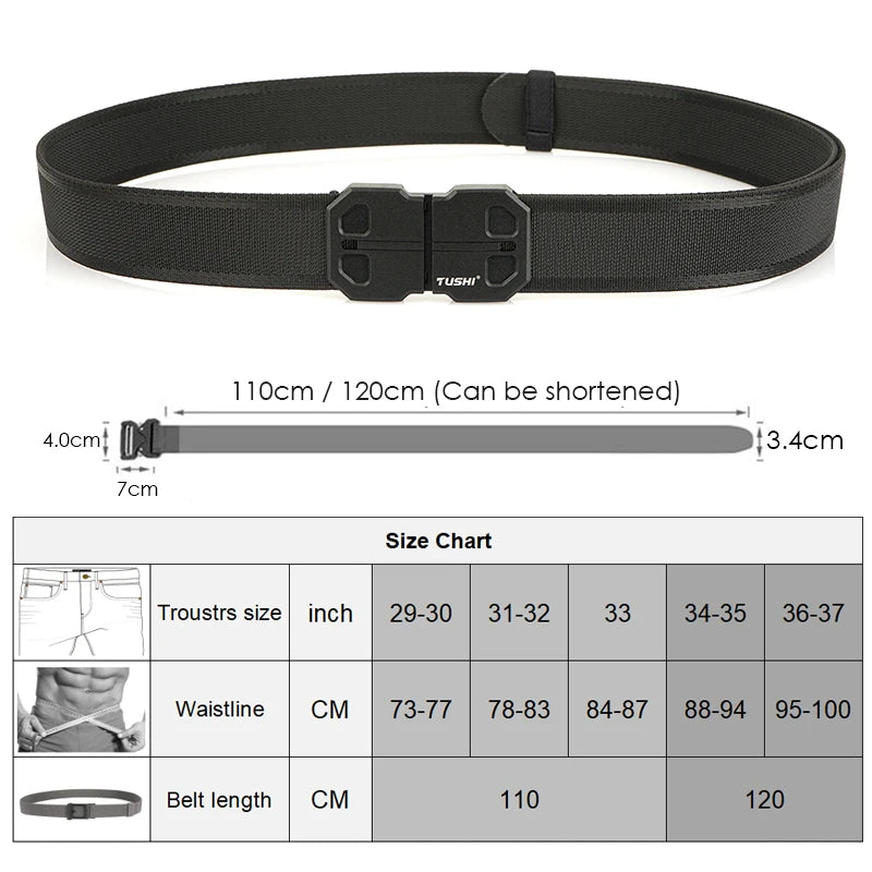 Herren-Gürtel 34mm Breite Mit Magnetverschluss Aus Nylon Für Alltag Und Freizeit Robust