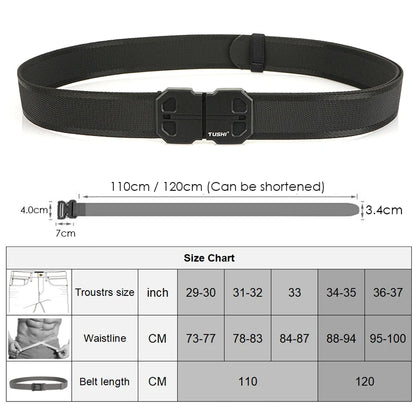 Herren-Gürtel 34mm Breite Mit Magnetverschluss Aus Nylon Für Alltag Und Freizeit Robust