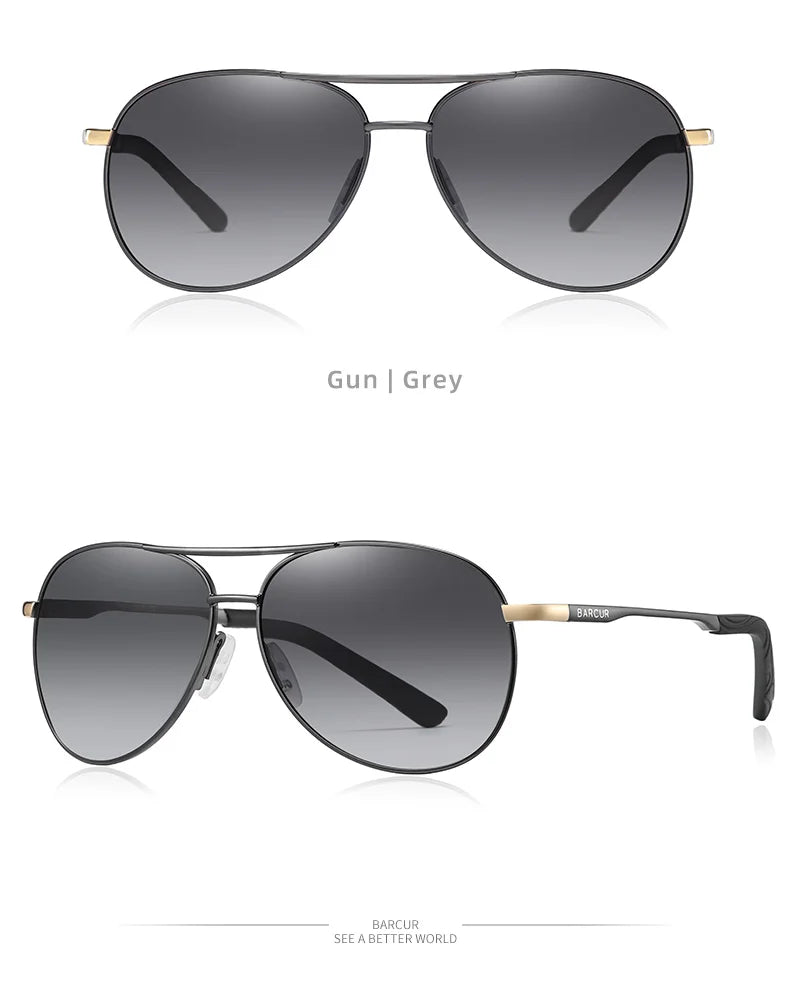 Damen-Sonnenbrille oval Edelstahl Pilot Farbverlauf polarisiert Spiegel