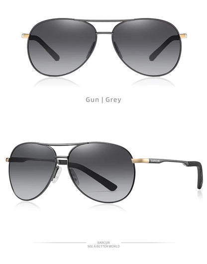 Damen-Sonnenbrille oval Edelstahl Pilot Farbverlauf polarisiert Spiegel