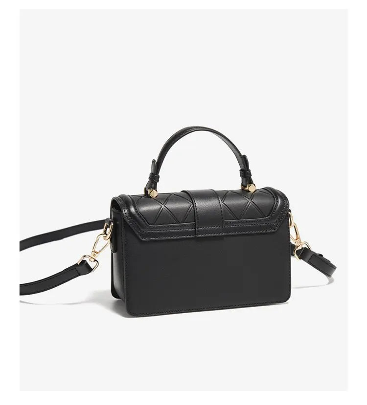 Damen Top-handle Tasche aus Split Leder mit Diamant-Gitter
