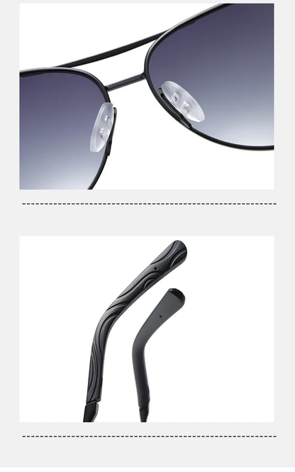 Damen-Sonnenbrille oval Edelstahl Pilot Farbverlauf polarisiert Spiegel