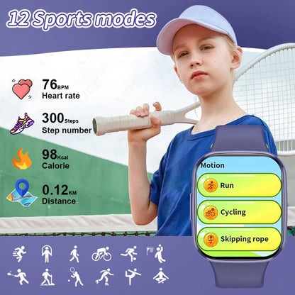 LIGE Multifunktions-Smartwatch für Kinder im Alter von 5–12 Jahren, wasserdicht, für Kinder, Smartwatch, Wecker, Kinder, Studenten, Spiel, Armband, Kinder, Geschenk