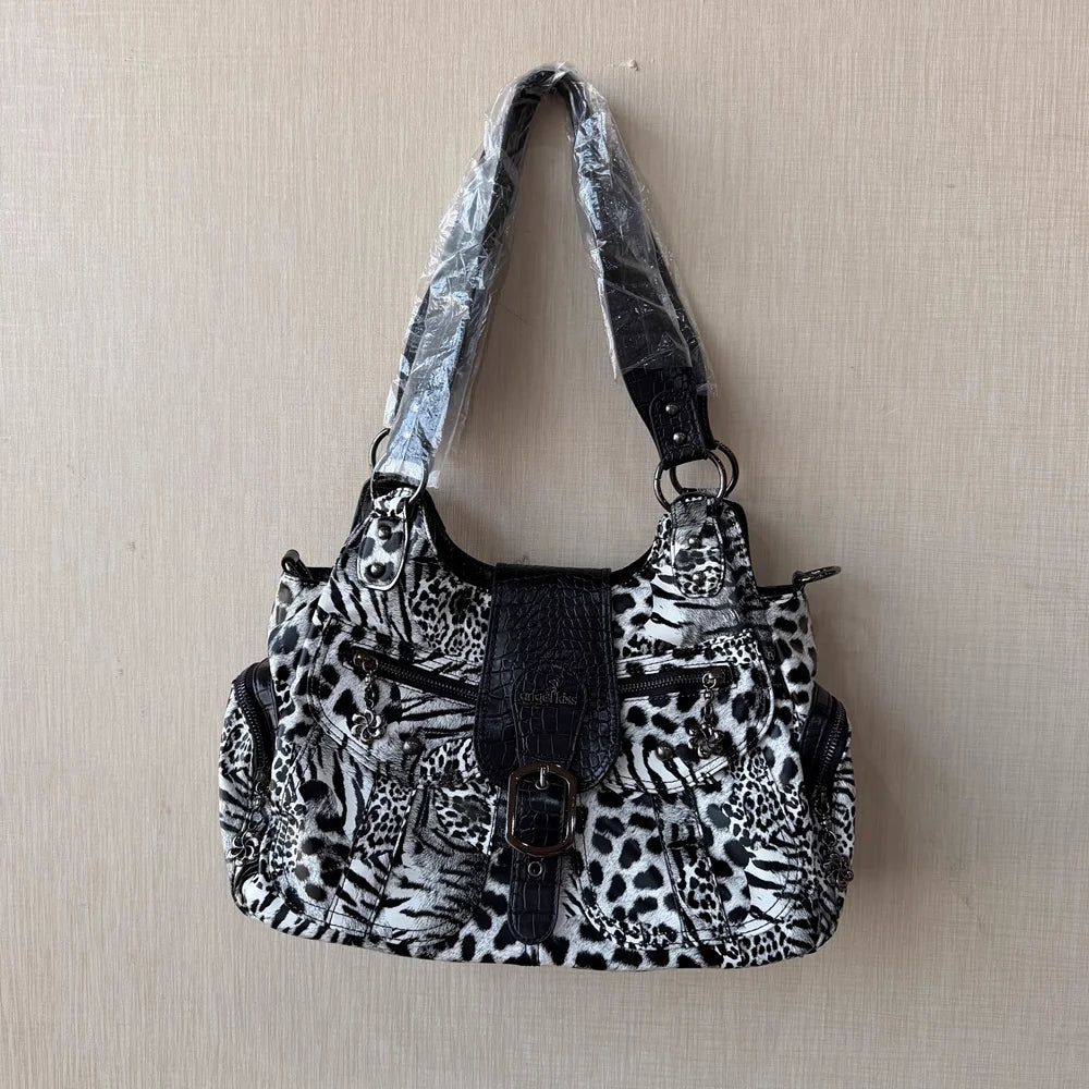 Damen-Handtasche aus PU-Kunstleder mit Top-Handle, Reißverschluss und Mehrfachfächern