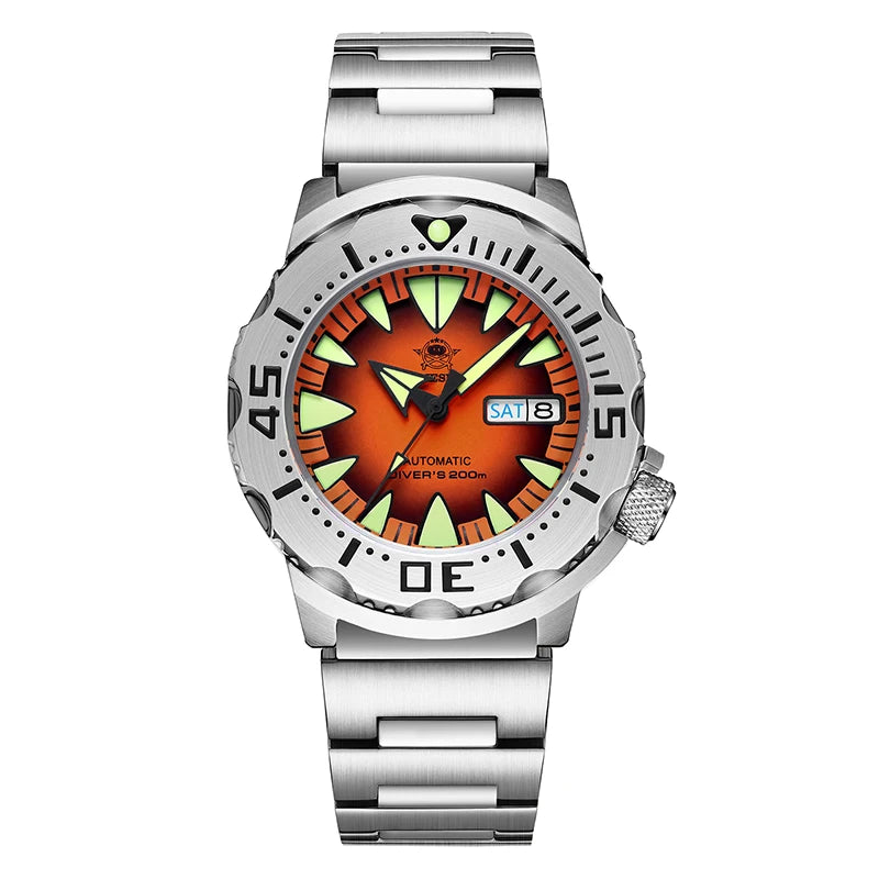 ADDIESDIVE AD2103 Men Monster Watch Luminous Sapphire Glass Blue Dial NH36 Diver 316L Stainless Steel Mechanical Watches