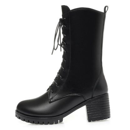 AIYUQI 2025 new women's snow boots non-slip work boots women large size winter warm motorcycle boots girls ankle boots