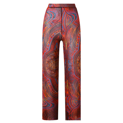 Damen-Hose mit Blumenmuster