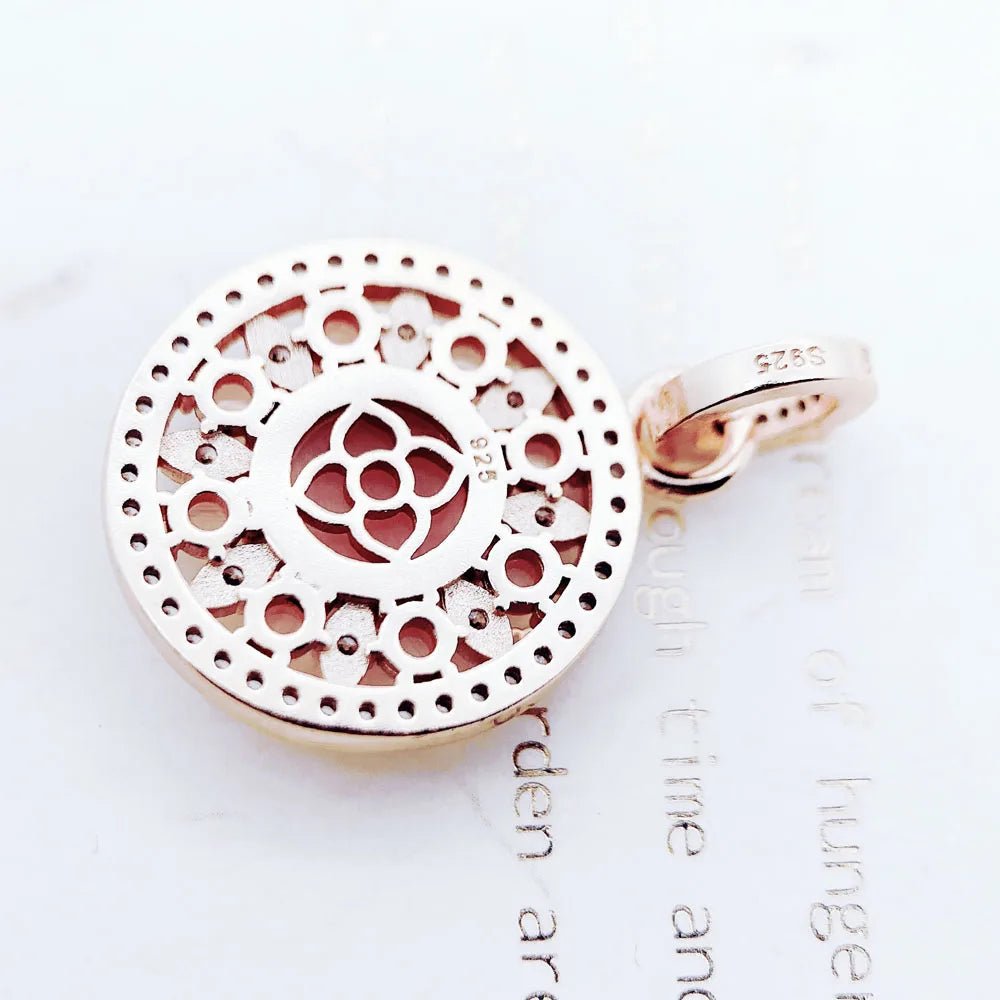 Damen-Charm-Anhänger Ornament Roségold romantisch II aus Sterlingsilber