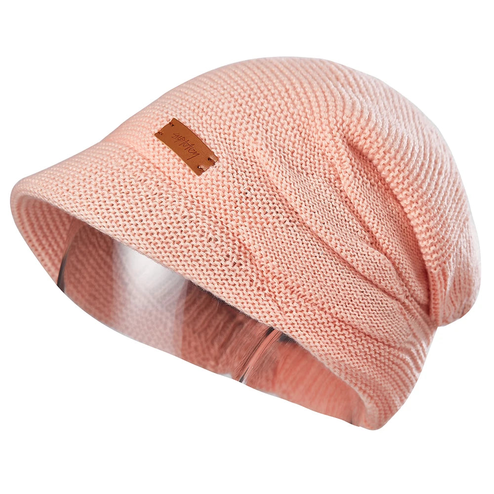 Strickmütze mit Visier und Fleecefutter