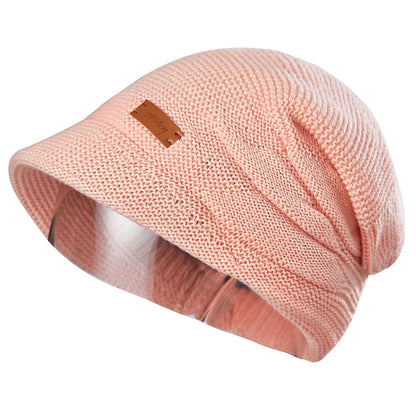 Strickmütze mit Visier und Fleecefutter