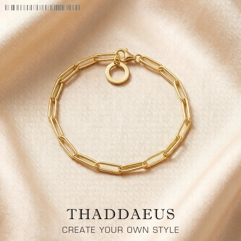 Damen-Armband goldene Gliederkette ethnisch II aus Sterlingsilber