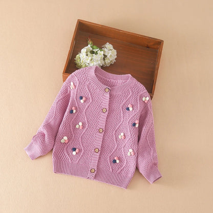Baby Mädchen Stricken Pullover Kinder Strickjacken Oansatz Frühling Herbst Pullover Strickjacken Mantel Kinder Nette Kleidung