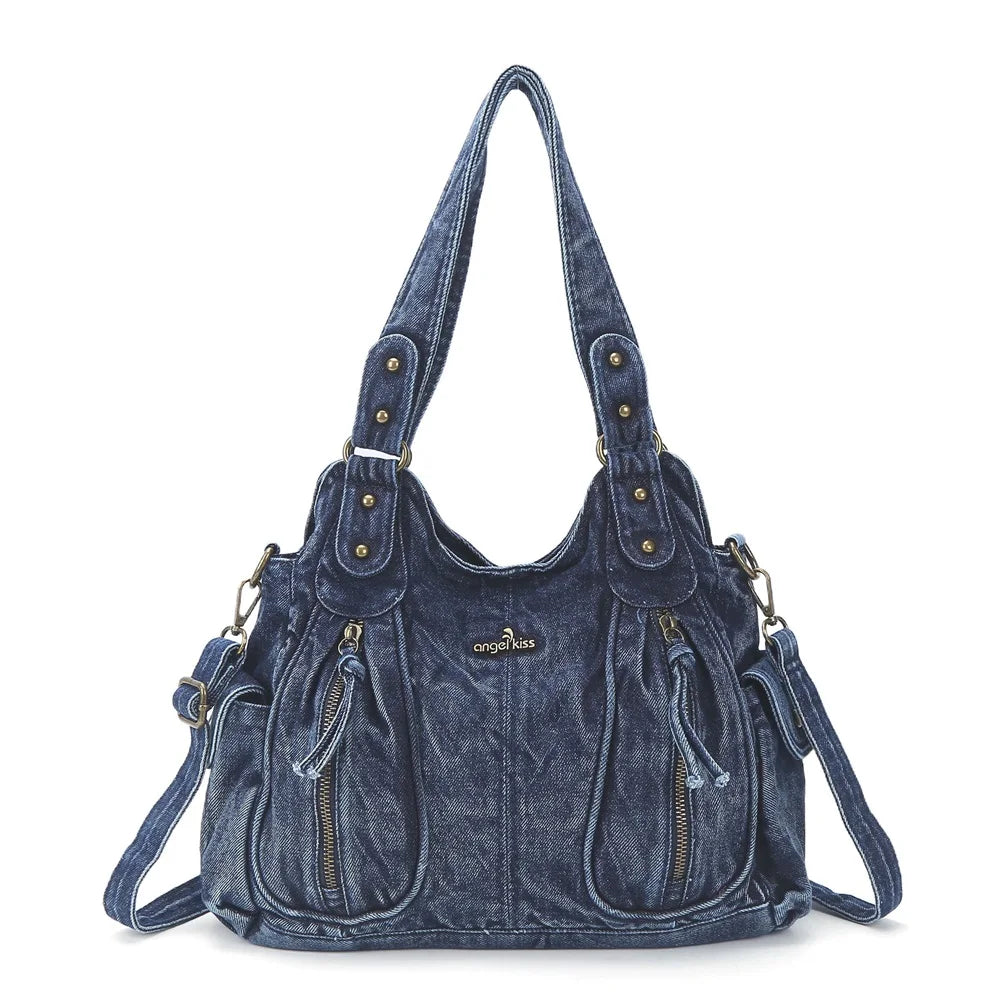 Damen-Handtasche aus PU-Leder Großes Crossbody-Design Vintage-Stil mit Reißverschluss Innenfach