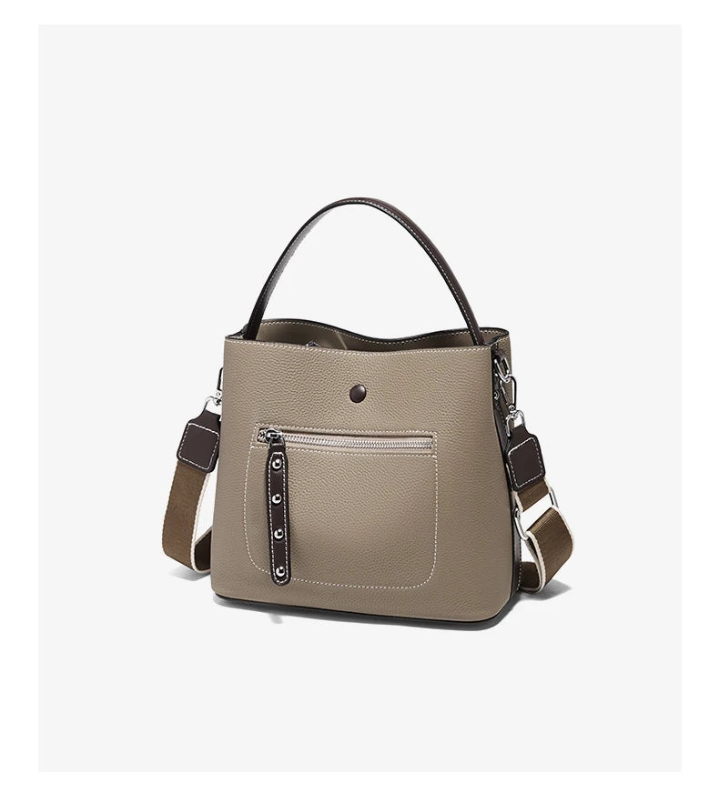Damen-Handtasche aus echtem Leder Großes Fassungsvermögen Pflegeleichtes Design Alltagsbegleiter