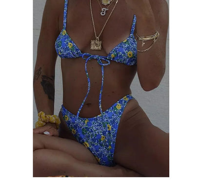 Zweiteiliges Damen-Badeanzug-Set mit hoher Taille – ideal für Strand und Pool