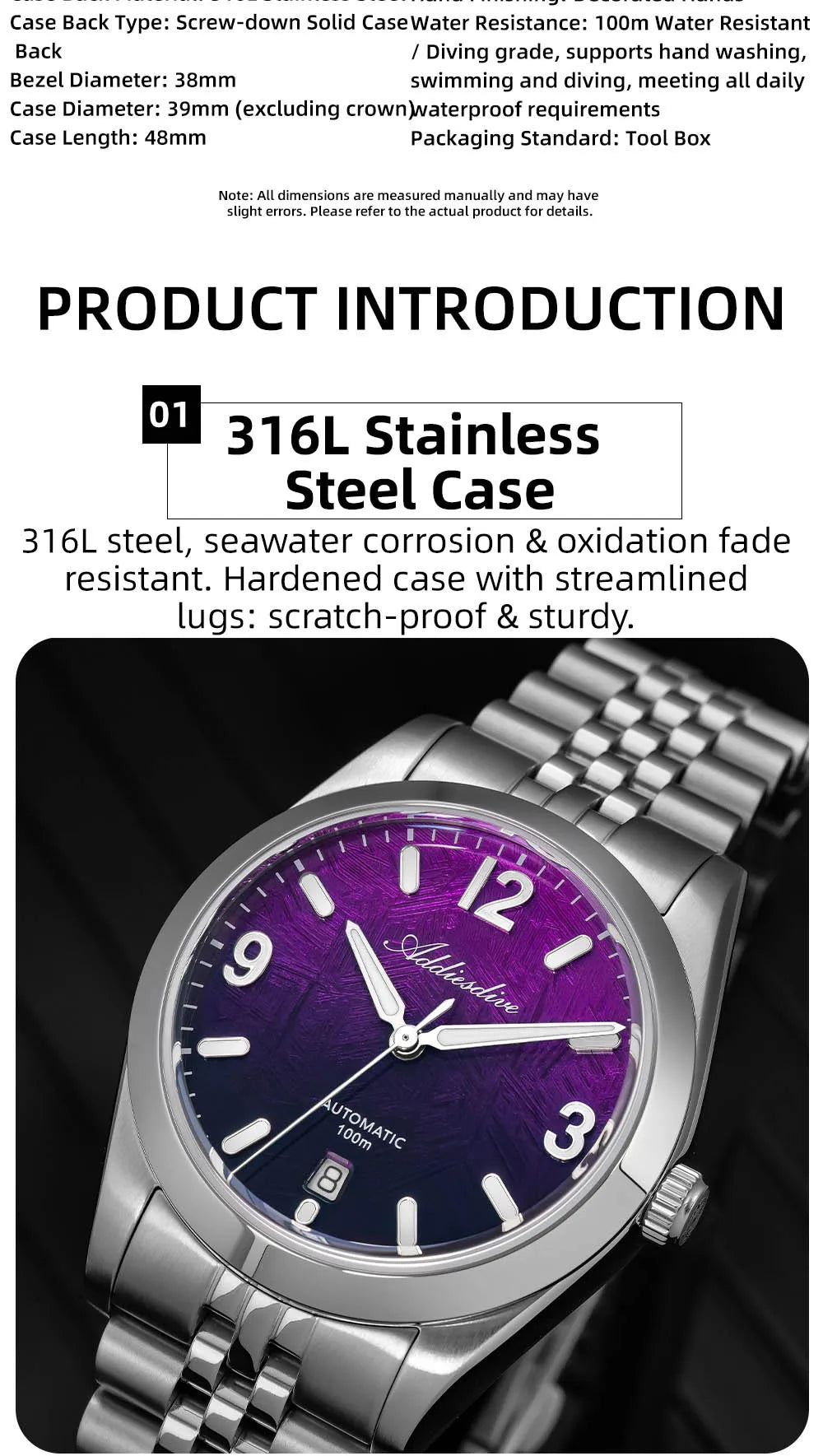 Herren-Automatikuhr mit Jubilee-Armband und Saphirglas