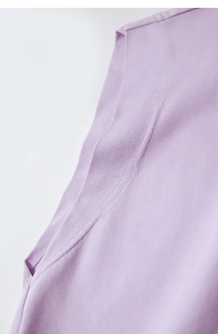 Damen T-Shirt aus Baumwolle mit lässigem O-Ausschnitt und breiten Schultern