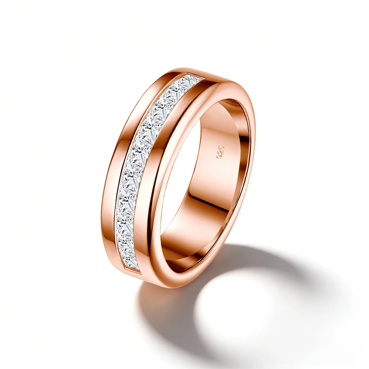 Paar-Ehering aus 925er Silber mit Moissanit für Verlobung und Hochzeit Romantischer Langlebiger Schmuck