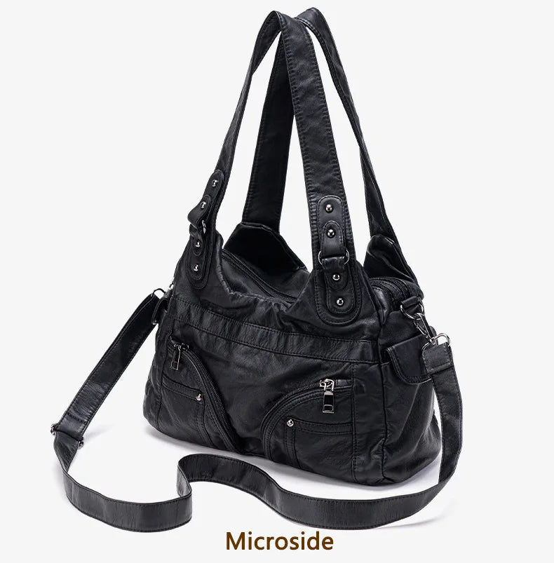 Damen-Handtasche Aus PU-Leder Mit Top-Handle Und Mehrfach-Fächern Große Satchel-Tasche