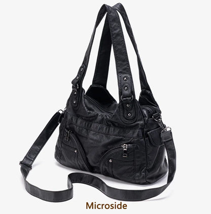 Damen-Handtasche Aus PU-Leder Mit Top-Handle Und Mehrfach-Fächern Große Satchel-Tasche