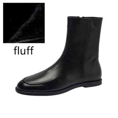 AIYUQI Women Ankle Boots 2025 New Genuine Leather Short Boots Women Flat Winter Fashion Women Knight Boots