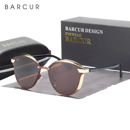 Damen-Sonnenbrille rund Katze Farbverlauf polarisiert UV400 E