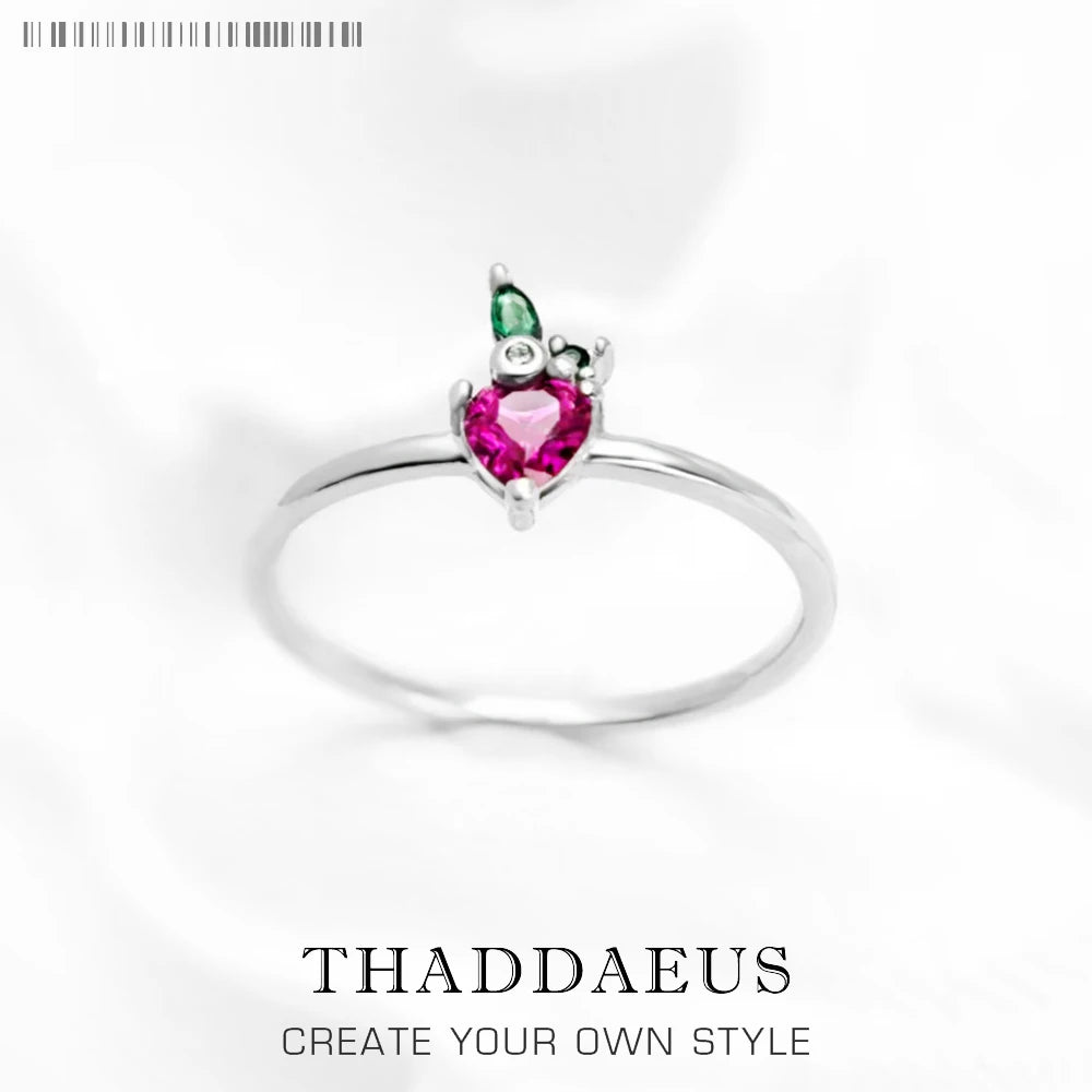 Damen-Ring Erdbeere Liebe süß ausgefallen aus Sterlingsilber