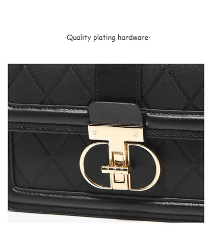 Damen Top-handle Tasche aus Split Leder mit Diamant-Gitter