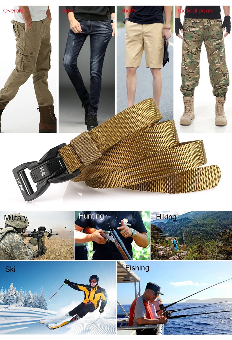 Herren-Taktischer Gürtel Aus Nylon Mit Metall-Schnellverschluss Für Alltag Und Outdoor Einsatz 2,5 Zentimeter Breite