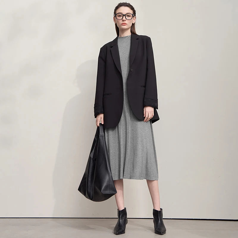 Elegantes Damen Strickkleid Mit Lockerem Schnitt Für Herbst