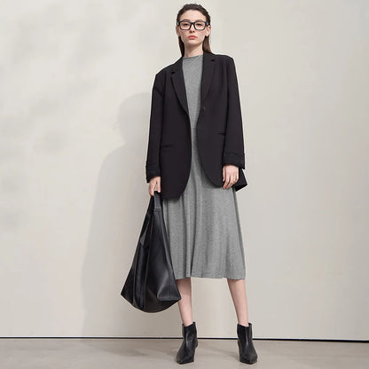 Elegantes Damen Strickkleid Mit Lockerem Schnitt Für Herbst