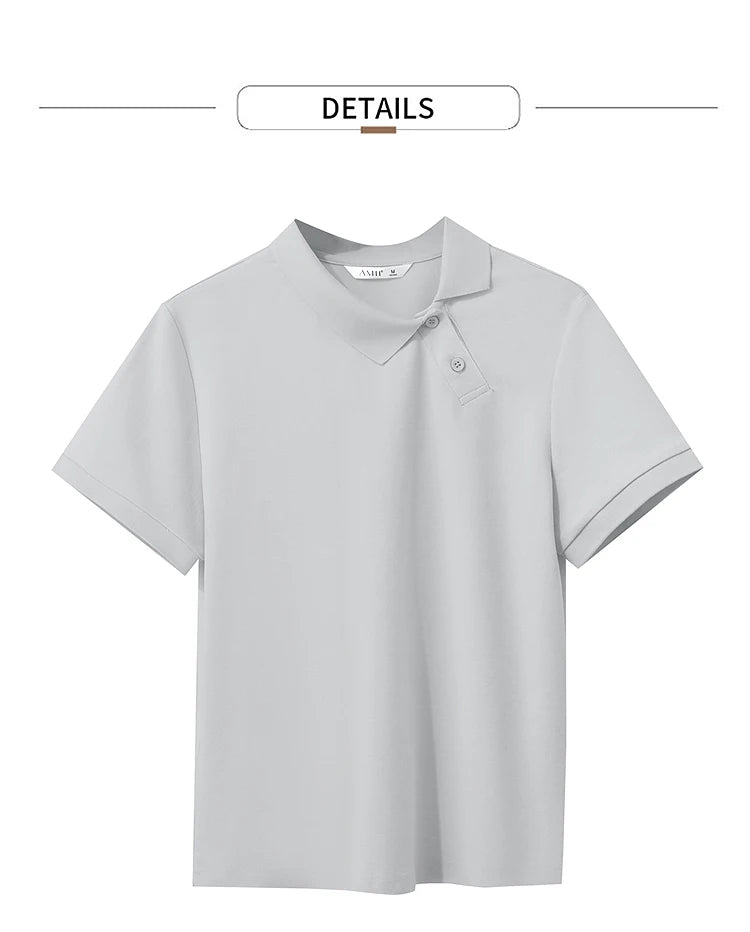 Damen T-Shirt im Minimalismus-Stil mit asymmetrischem Schnitt für den Sommer