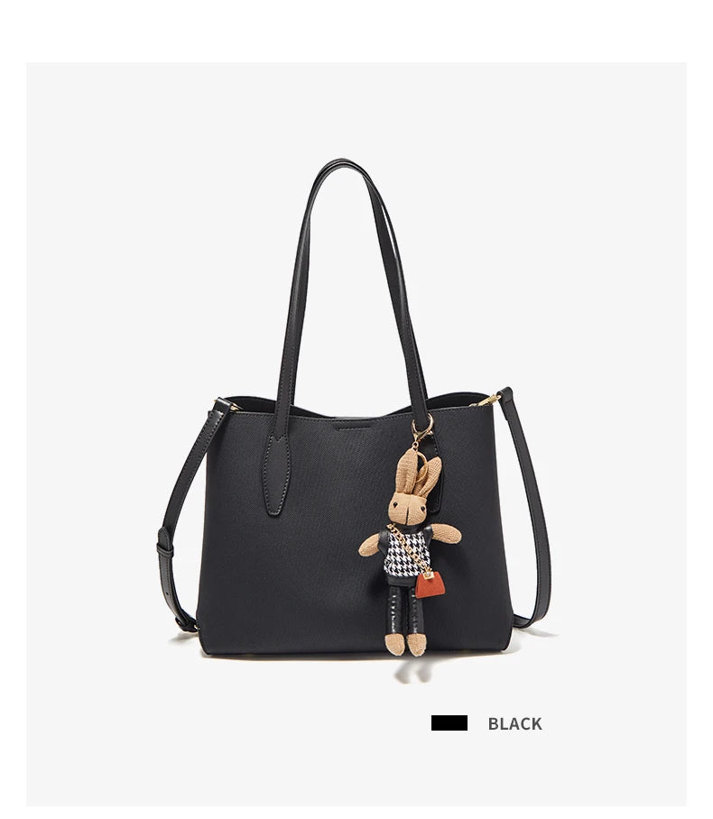 Damen Handtasche aus Split-Leder mit großer Kapazität