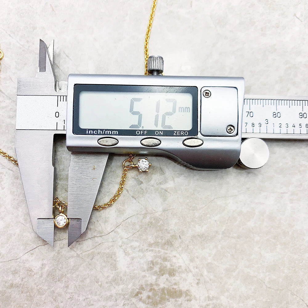 Damen-Halskette Gold Gliederkette weiße Steine aus Sterlingsilber