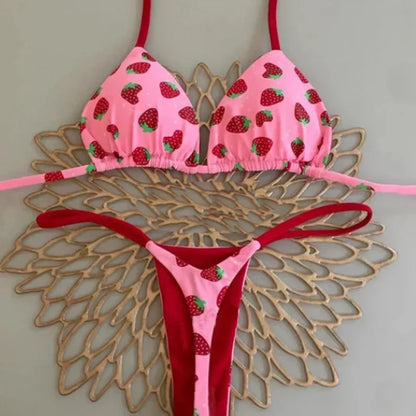 Sexy Bikini-Set mit Push-up-Effekt – Solides Badeoutfit für Damen am Strand oder Pool