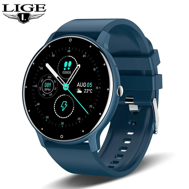 LIGE 2024 Neue Smart Uhr Für Männer Frauen 1,28 "Full Touch Screen Smartwatch Gesundheit Monitor BT Anrufe Smart Uhr weihnachten Strap