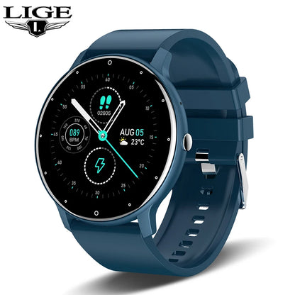 LIGE 2024 Neue Smart Uhr Für Männer Frauen 1,28 "Full Touch Screen Smartwatch Gesundheit Monitor BT Anrufe Smart Uhr weihnachten Strap