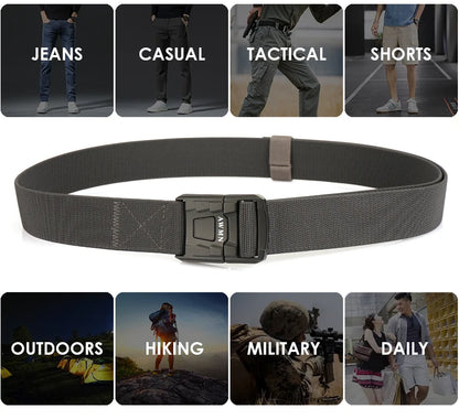 Herren-Gürtel Elastisch Mit Metall-Schnalle Und Schnellverschluss Aus Premium-Canvas-Stretch Für Outdoor Einsatz