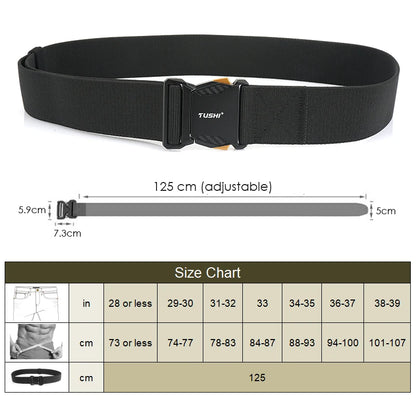 Herren-Gürtel Elastisch 50 mm Breite Mit Schnellverschluss für Outdoor und Freizeit Komfort