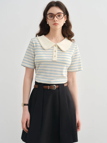 Poloshirt mit Knopfleiste und Farbblock-Design