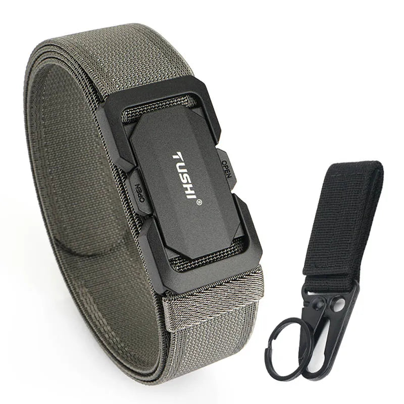 Herren-Stretch-Gürtel Mit Metall-Schnalle Und Schnellverschluss Für Alltag Und Outdoor