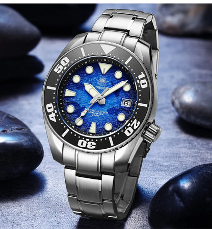 Herren-Taucheruhr mit Keramikluenette und NH35-Automatikwerk