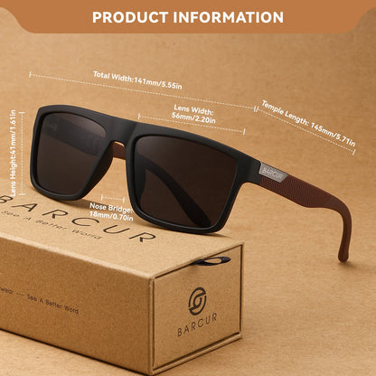 Sonnenbrille quadratisch Business minimalistisch UV400 polarisiert Herren