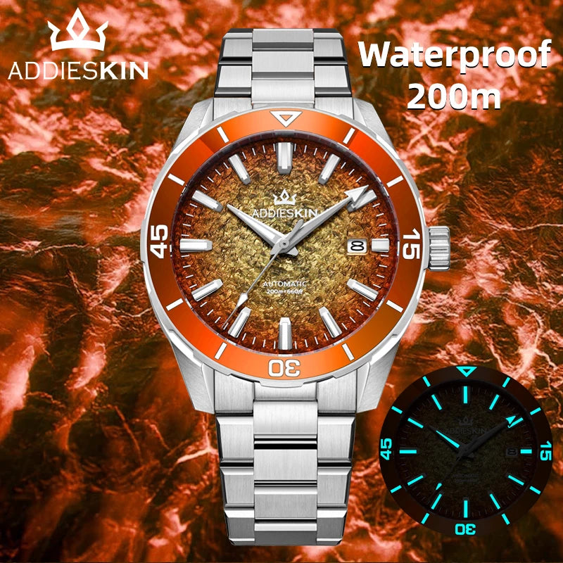 Herren-Luxus-Taucheruhr mit Japan-9015-Werk und Saphirglas