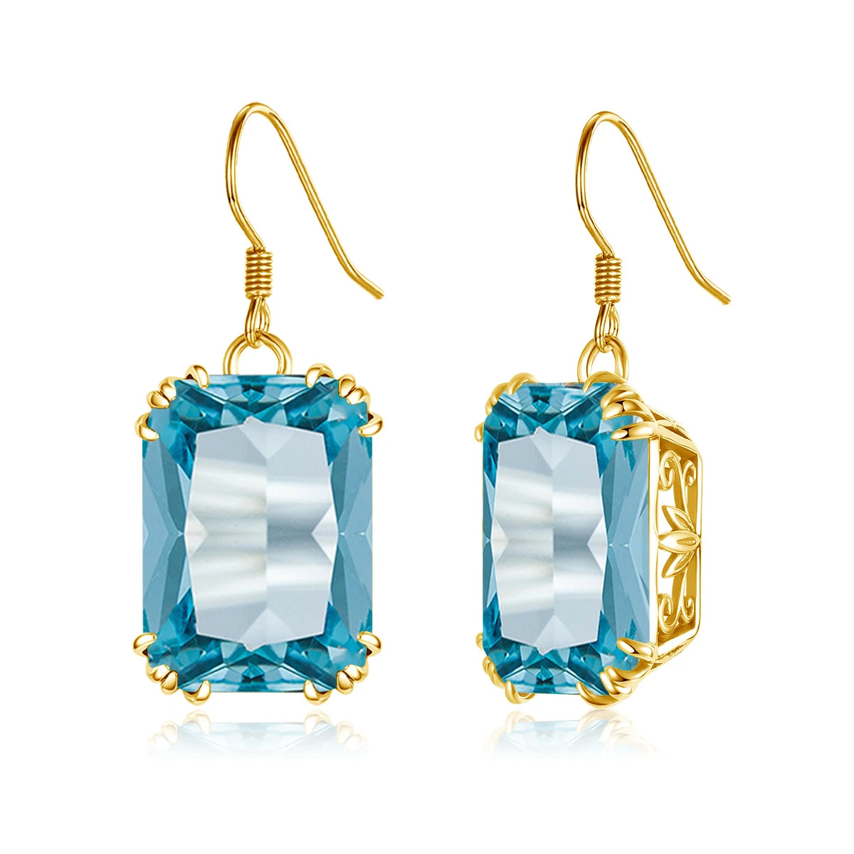 Damen-Tropfenohrringe aus 18K Goldplattierung mit synthetischem Rubin 13x18 mm für besondere Anlässe