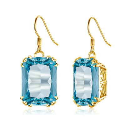 Damen-Tropfenohrringe aus 18K Goldplattierung mit synthetischem Rubin 13x18 mm für besondere Anlässe