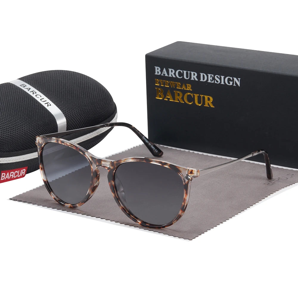 Damen-Sonnenbrille Katzenauge Kunststoff Titan Spiegel UV400 polarisiert