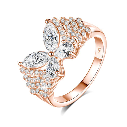 Damen-Ring aus Sterlingsilber 925 mit Moissanite D-VVS Stein als Schmuckgeschenk Premiumqualität