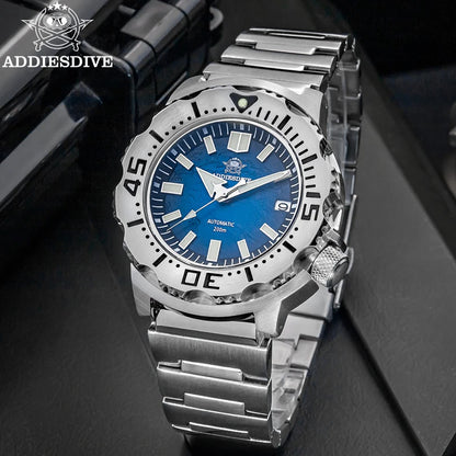 Herren-Taucheruhr mit Surf-Blue-Zifferblatt und NH35-Automatikwerk